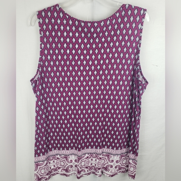 Charter Club Woman Burgundy Purple Sleeveless Shirt Sz 2X - Picture 5 of 8